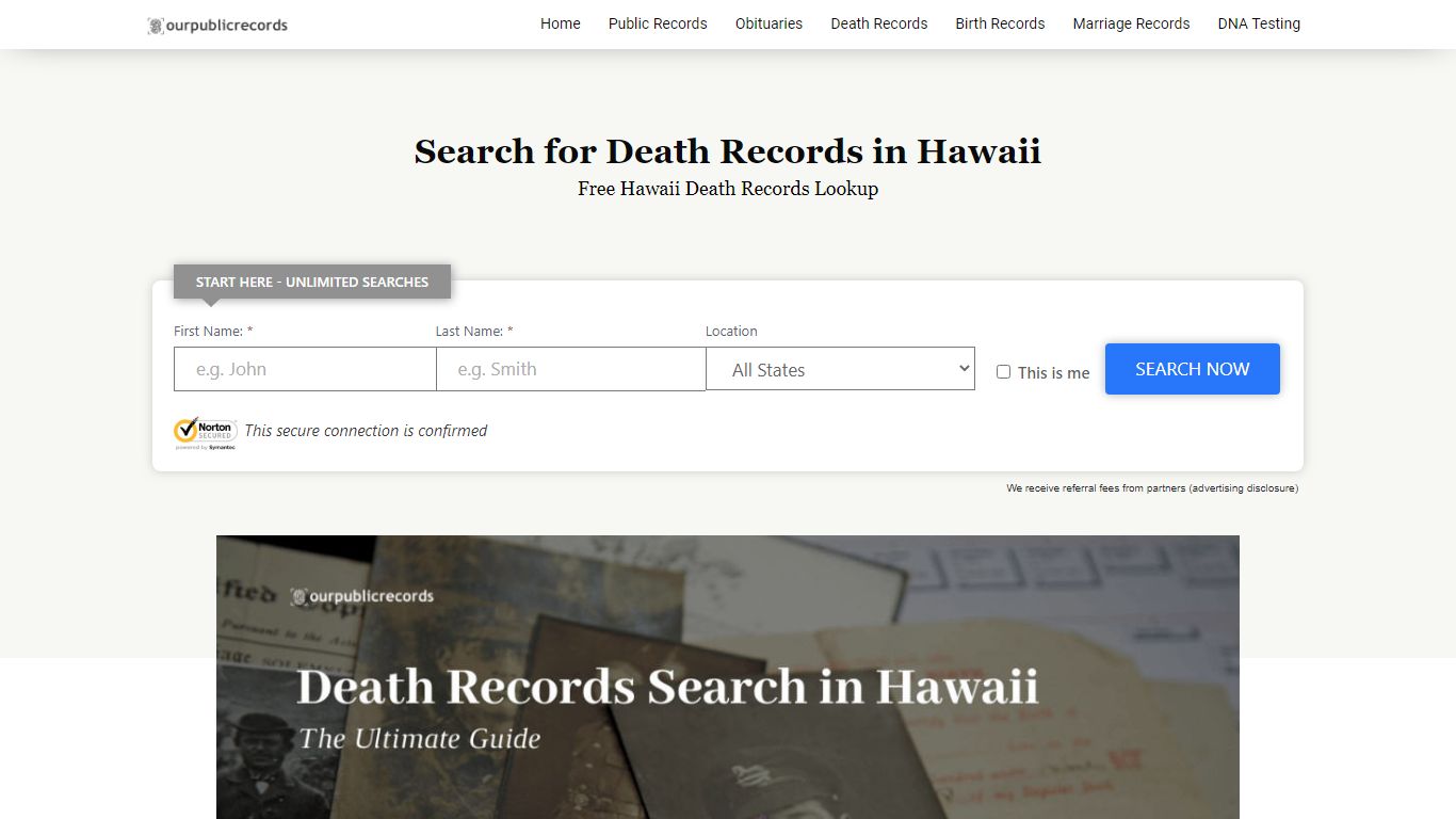 Search for Death Records in Hawaii - Public Records Search
